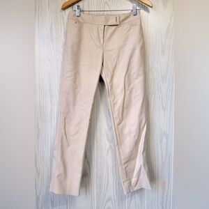 WHBM Perfect Form Pants Women's Size 2 R Slim Ankle Dress Shell Tan Pockets LNC